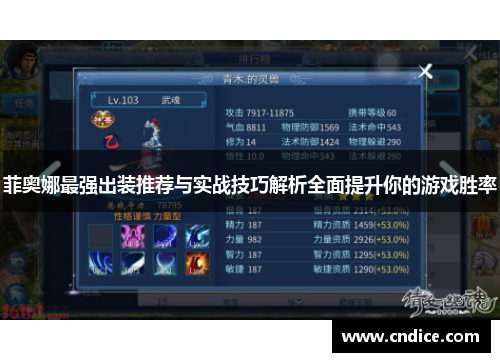 菲奥娜最强出装推荐与实战技巧解析全面提升你的游戏胜率